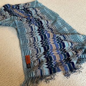 Missoni blue zig zag scarf